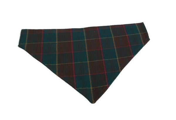 Dog Bandana in Teal Green Plaid, Ontario Tartan Kerchief, Ontario Tartan Dog Bandana, Green Plaid Pet Bandana, Made in Canada Bandana
