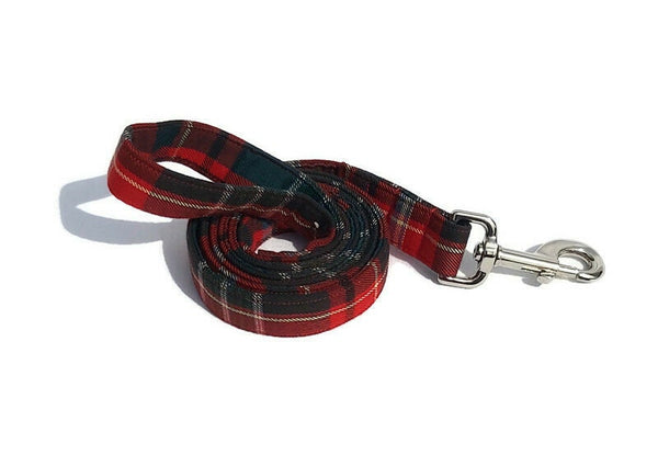 New Brunswick Tartan Dog Leash, Christmas Red and Green Plaid Dog Leash for Dog Walker Gift