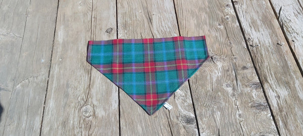 Dog Bandana, Manitoba Tartan Dog Kerchief, Scottish Tartan Dog Bandana, Teal Plaid Pet Kerchief for Manitoba Dog Show