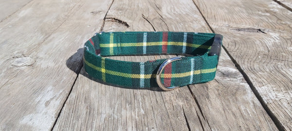 Collar, Newfoundland Tartan Dog Collar, Labrador Dog Green Plaid Dog Collar Gift, Dog Walking Made Easy for Pet Mom