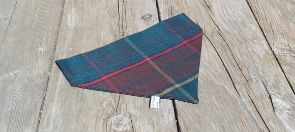 Dog Bandana in Teal Green Plaid, Ontario Tartan Kerchief, Ontario Tartan Dog Bandana, Green Plaid Pet Bandana, Made in Canada Bandana