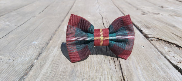 Plaid Dog Bow Tie To Slide on Collar, Prince Edward Island Tartan Dog Bow Tie,  PEI Dog Bow, Doggie Bow Tie for Green Gables Events