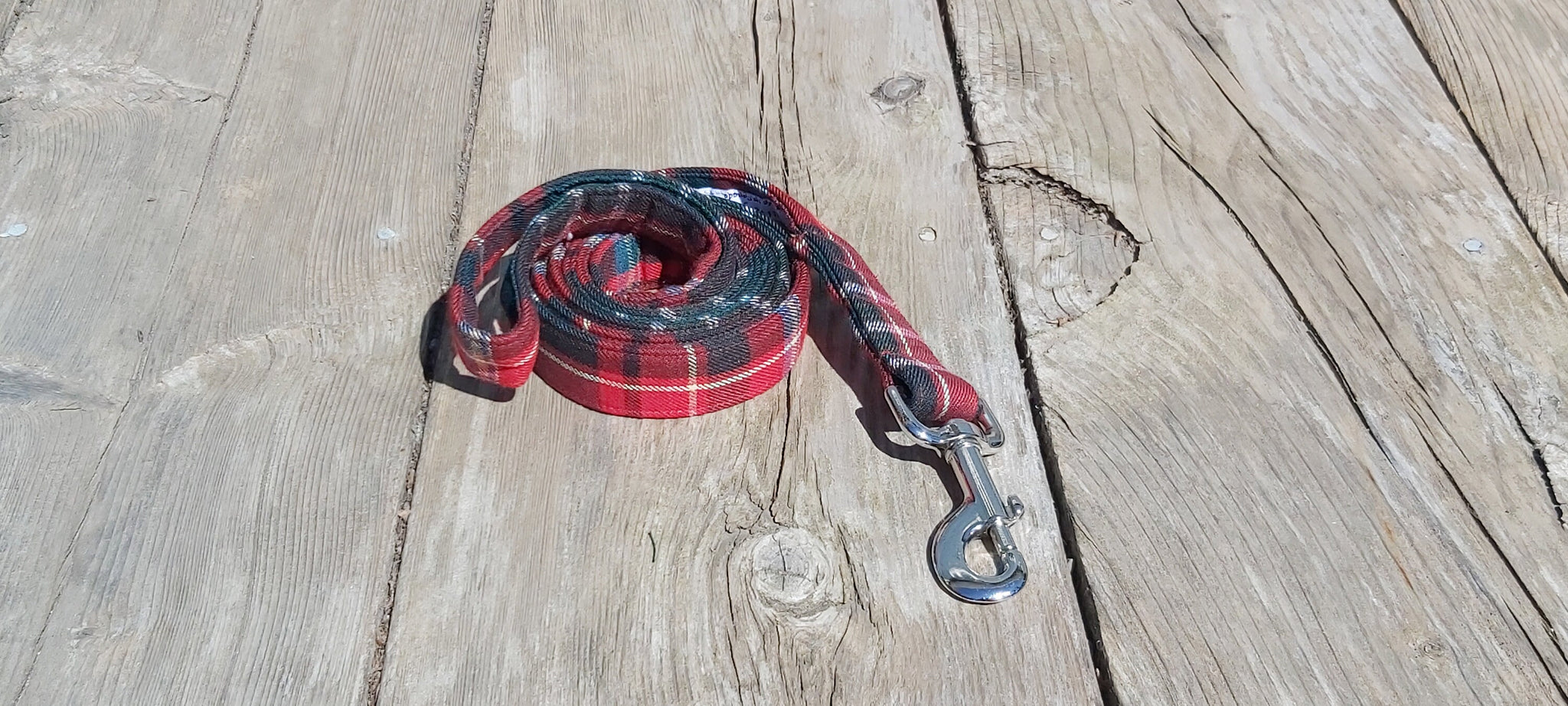 New Brunswick Tartan Dog Leash, Christmas Red and Green Plaid Dog Leash for Dog Walker Gift