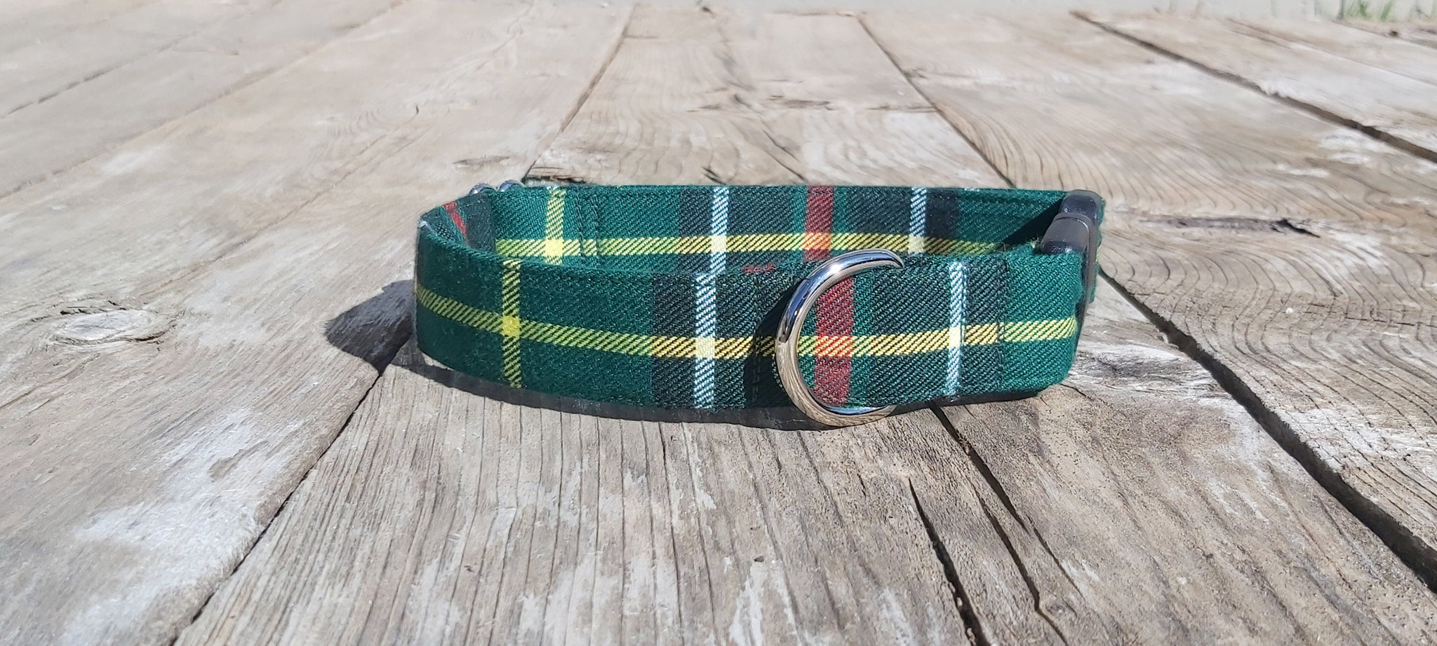 Collar, Newfoundland Tartan Dog Collar, Labrador Dog Green Plaid Dog Collar Gift, Dog Walking Made Easy for Pet Mom