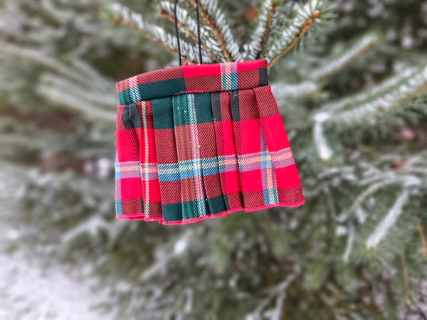 Tartan Mini Kilt For Christmas Tree or Rearview Mirror Decor