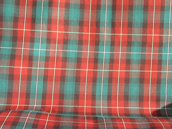 orange and green plaid fabric sold wholesale by Taylors Tartans in Canada