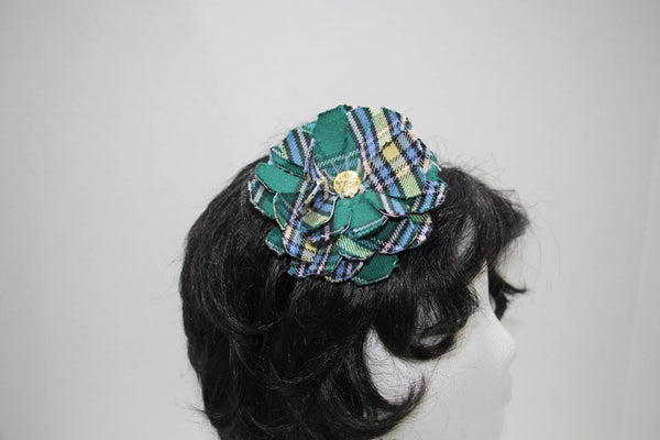 Alberta Tartan Flower on Headband