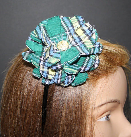 Alberta Tartan Flower on Headband-Taylors Tartans