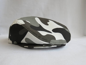 Black and Gray Camo Flat Cap-Taylors Tartans