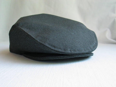 Black and Gray Herringbone Wedding Flat Cap-Taylors Tartans