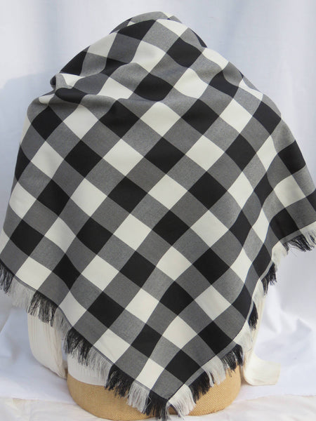 Black and White Buffalo Check Blanket Scarf