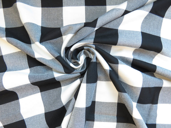 Black and White Buffalo Check Fabric-Taylors Tartans