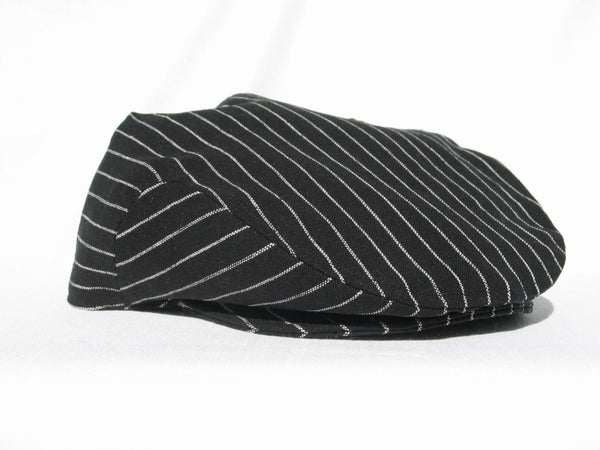 Black and White Stripe Flat Cap-Taylors Tartans