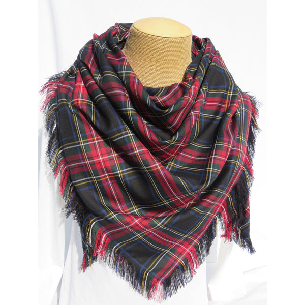 Black Stewart Tartan Blanket Scarf-Taylors Tartans