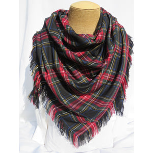 Black Stewart Tartan Blanket Scarf-Taylors Tartans