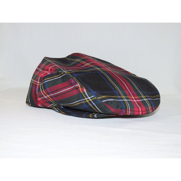 Black Stewart Tartan Flat Cap-Taylors Tartans