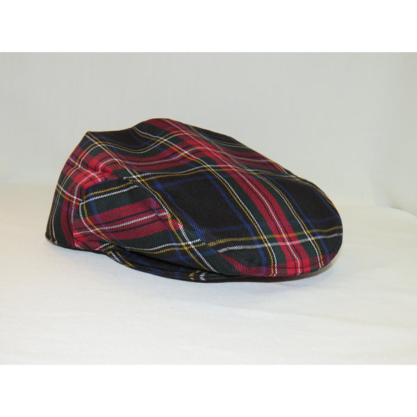 Black Stewart Tartan Flat Cap