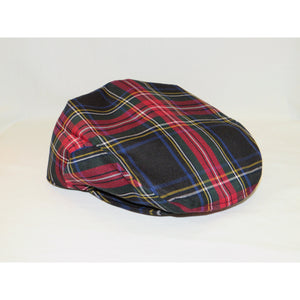 Black Stewart Tartan Flat Cap-Taylors Tartans