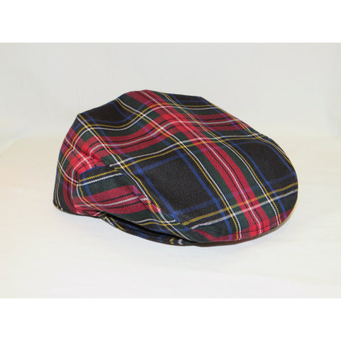 Black Stewart Tartan Flat Cap-Taylors Tartans