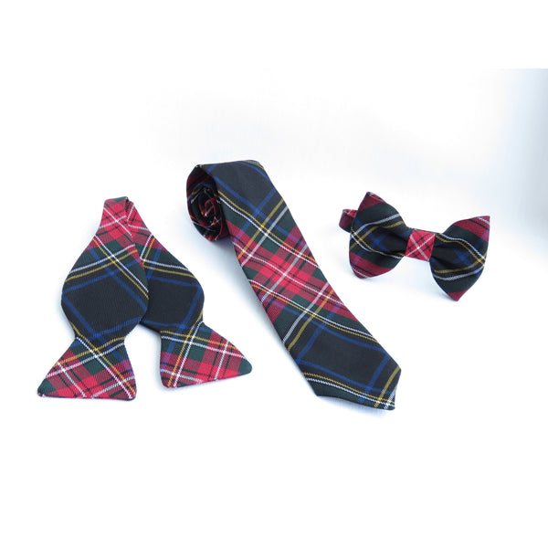 Black Stewart Tartan Neck Tie for Men-Taylors Tartans