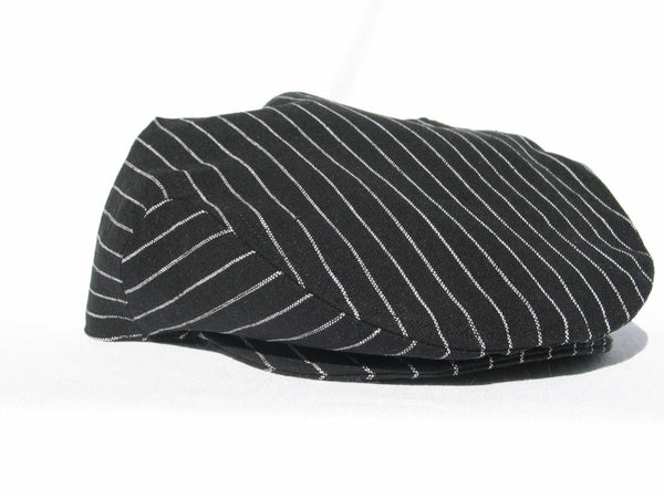 Black with White Stripe Newsboy Hat, Bow Tie Suspenders-Taylors Tartans