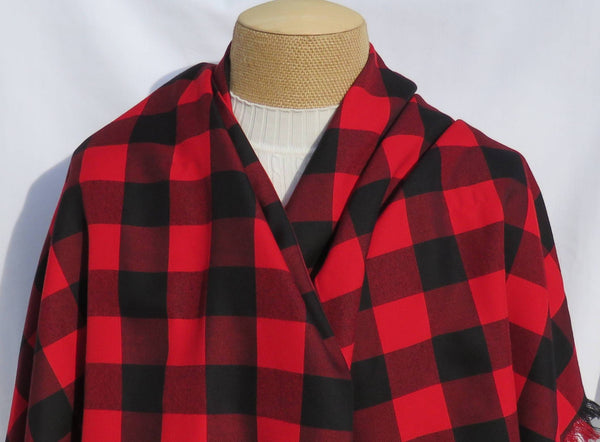 Buffalo Check Blanket Scarf in Red and Black