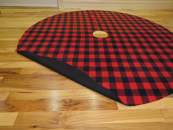 Buffalo Check Fleece Christmas Tree Skirt