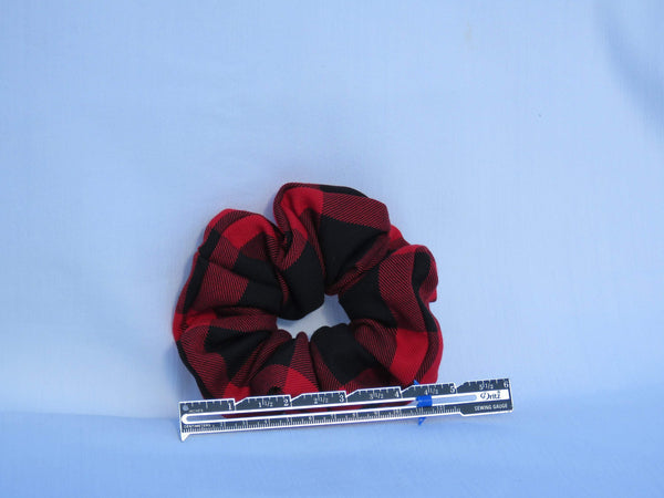 Red and Black Buffalo Scrunchies