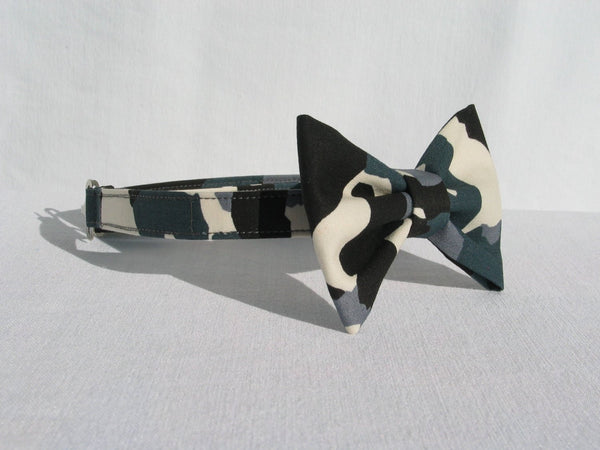 Camo Bow Tie in Gray and White-Taylors Tartans