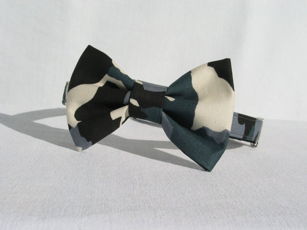 Camo Bow Tie in Gray and White-Taylors Tartans