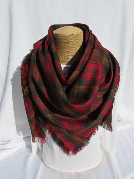 Canadian Tartan Maple Leaf Blanket Scarf