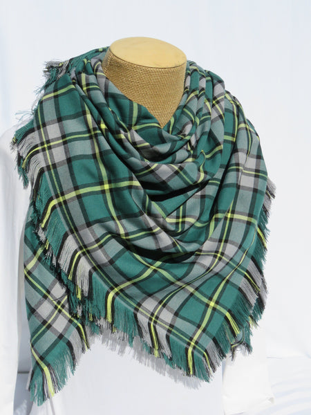 Cape Breton Tartan Blanket Scarf on manequin torso