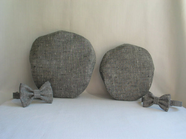 Father and Son Gray Tweed Hats