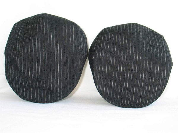 Father Son Matching Black Pinstripe Flat Caps-Taylors Tartans