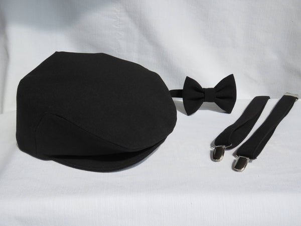 Formal Black Bow Tie and Suspenders