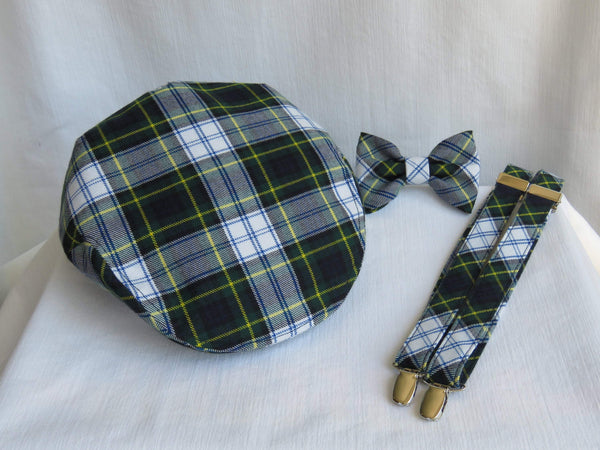 Gordon Tartan Flat Cap Suspenders and Bow Tie Set-Taylors Tartans