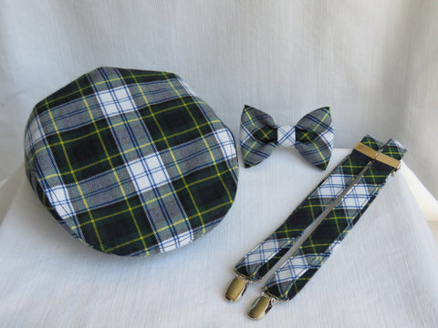 Gordon Tartan Flat Cap Suspenders and Bow Tie Set-Taylors Tartans
