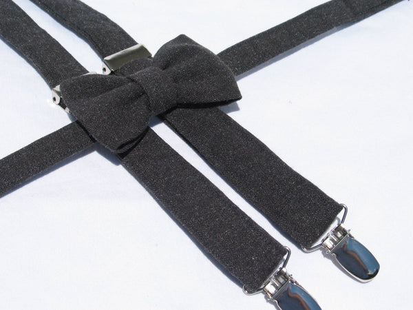 Gray Page Boy Hat Suspenders Bow Tie