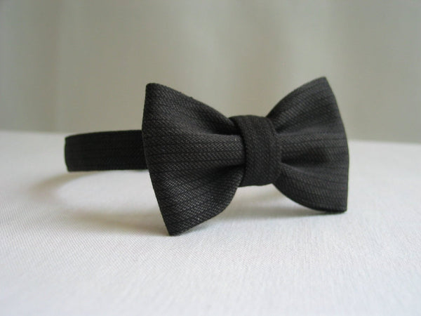 Gray Pinstripe Wedding Bow Tie