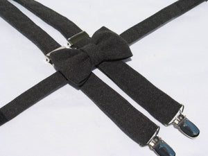 Gray Suspenders and Bow Tie-Taylors Tartans