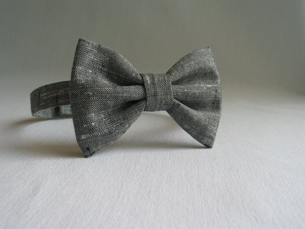Gray Tweed Suspenders and Bow Tie