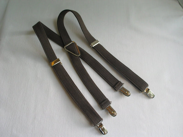 Gray Tweed Suspenders and Bow Tie