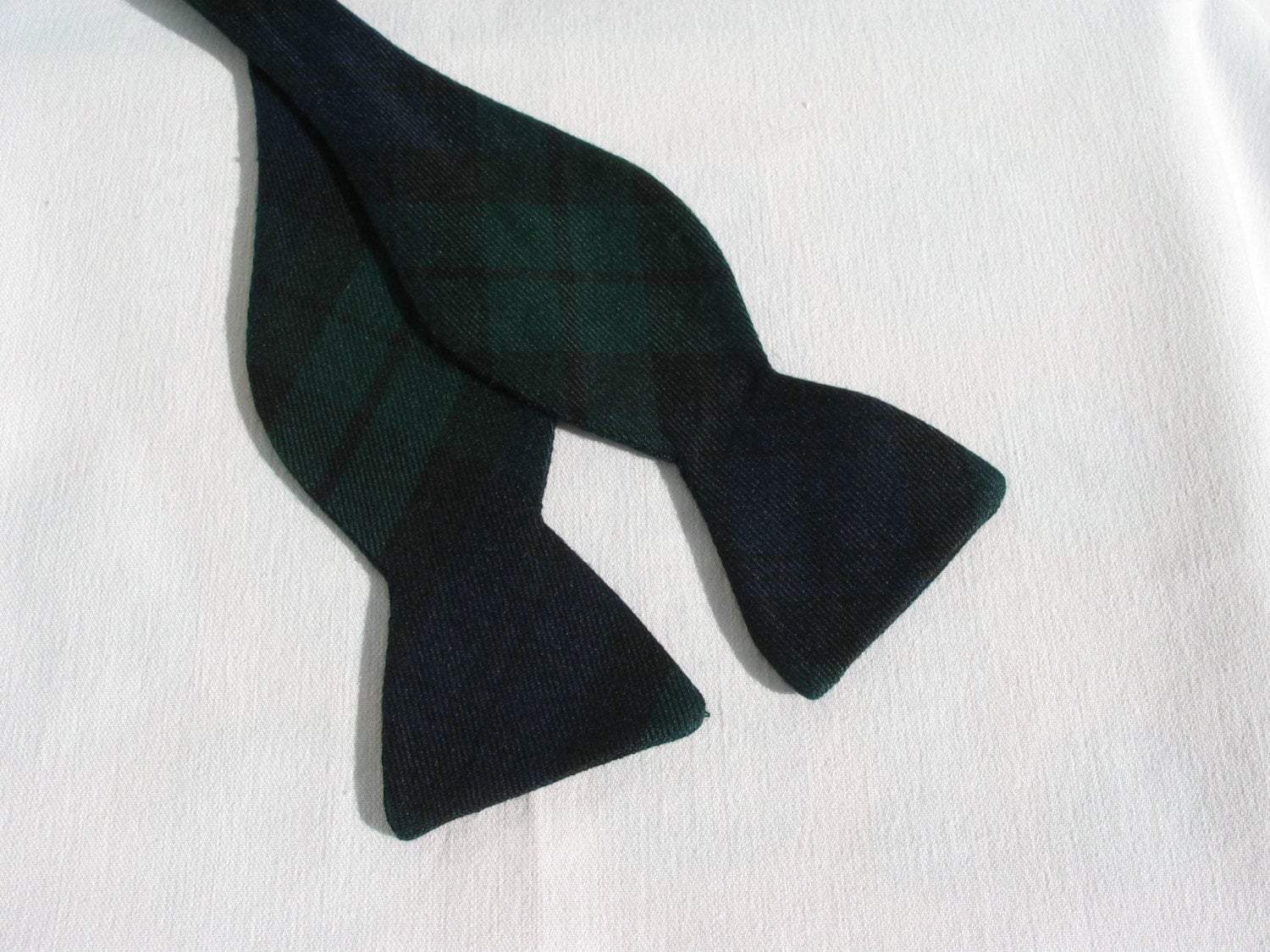 Green and Navy Freestyle Bow Tie in Black Watch Tartan-Taylors Tartans