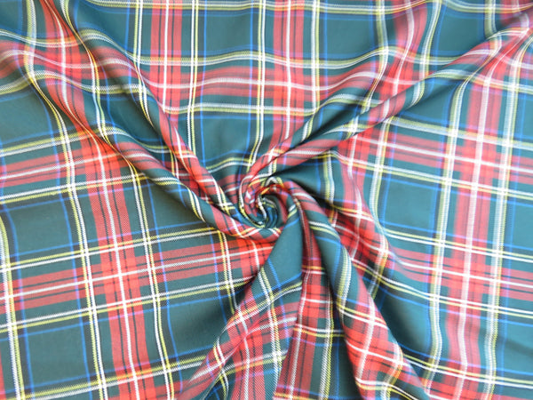 Green Stewart Tartan Fabric-Taylors Tartans