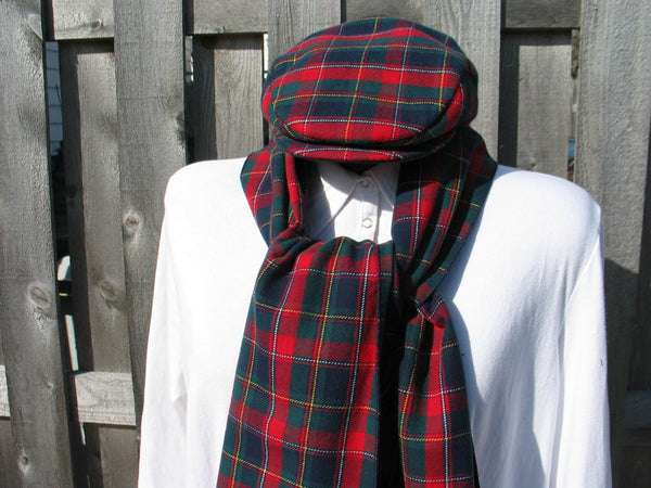 Quebec Tartan Flat Cap and Scarf Set