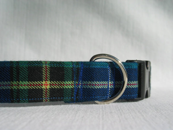 Blue Nova Scotia Tartan Dog Collar, Dog Collar for Nova Scotia Wedding, Blue Plaid Pet Collar Made in Canada, Blue Plaid Dog Collar Gift