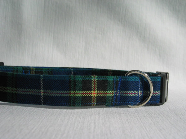 Blue Nova Scotia Tartan Dog Collar, Dog Collar for Nova Scotia Wedding, Blue Plaid Pet Collar Made in Canada, Blue Plaid Dog Collar Gift