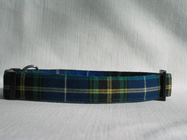 Blue Nova Scotia Tartan Dog Collar, Dog Collar for Nova Scotia Wedding, Blue Plaid Pet Collar Made in Canada, Blue Plaid Dog Collar Gift