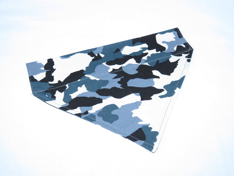 Camo Pet Bandana, Camouflage Dog Kerchief, Hunting Dog Accessory, Gray Camo Dog Kerchief