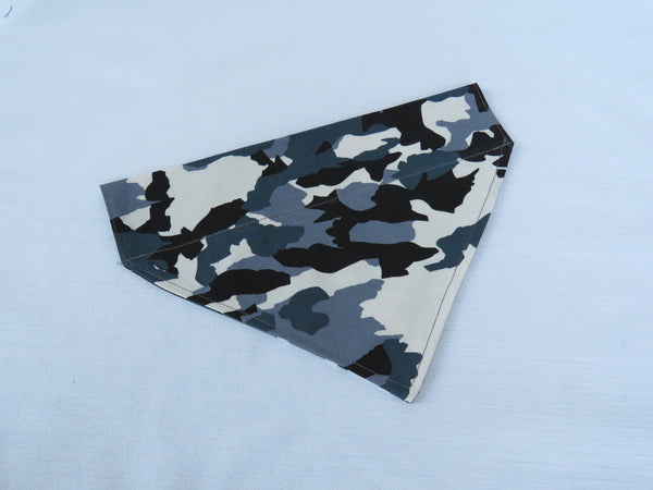 Camo Pet Bandana, Camouflage Dog Kerchief, Hunting Dog Accessory, Gray Camo Dog Kerchief